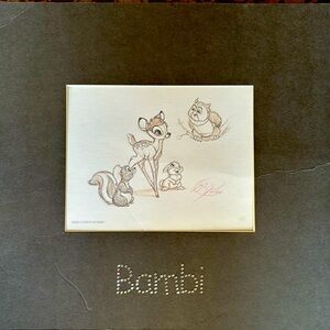 Bambi Lithograph Adorned with Swarovski Crystals